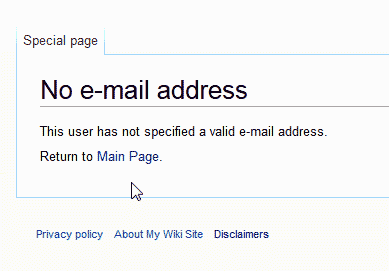 No Email Error ContactPage MediaWiki