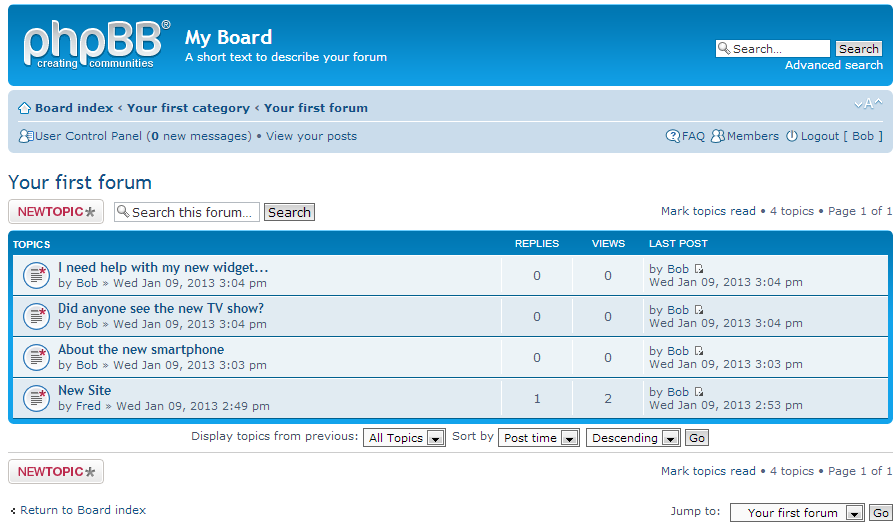 phpBB is an online bulletin board