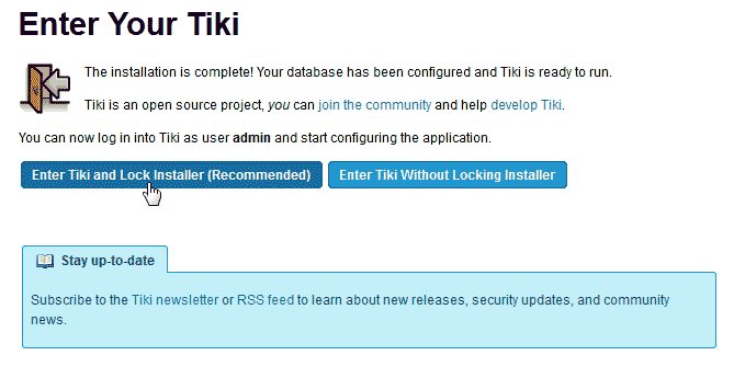 Enter Tiki and Lock installer