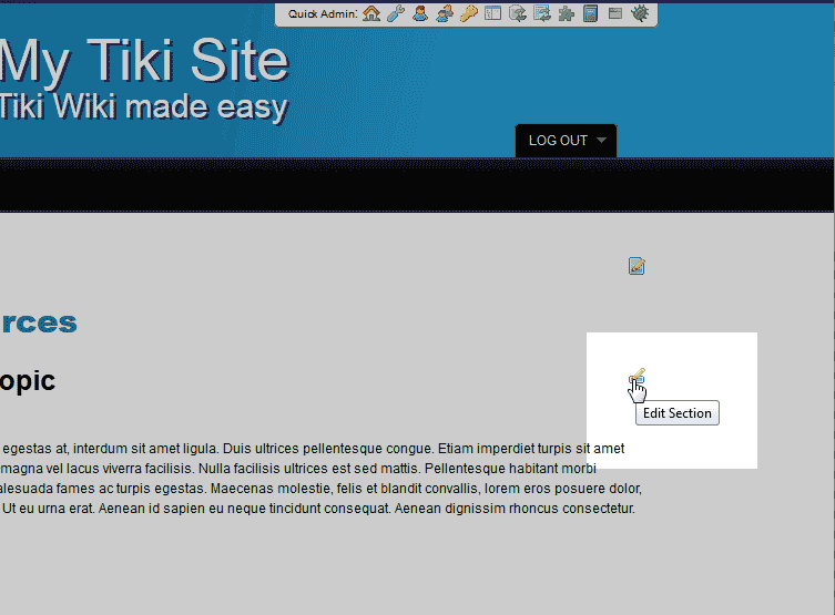 Edit the page in TikiWiki