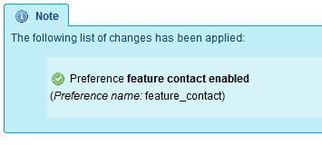 Applied message for contact form TikiWiki