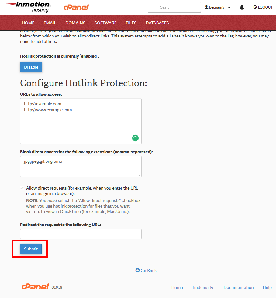 Hotlink protect code
