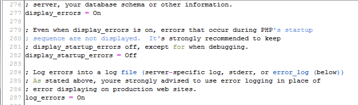 Display PHP errors On