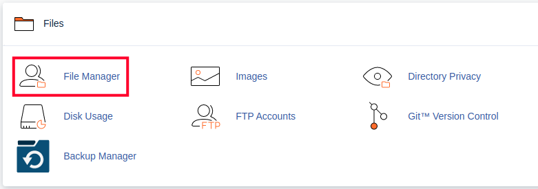 Accessing the File Manager in cPanel