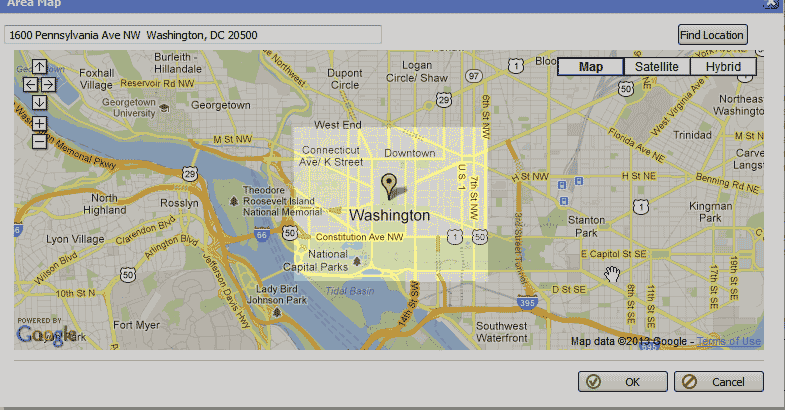 Location found Area Map Premium Web Builder