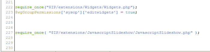 Add code to LocalSettings.php MediaWiki Extension:Javascript