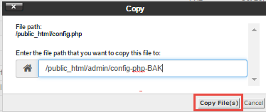 Type in the name and confirm the path of the file to copy