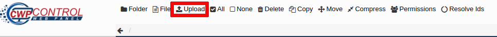 CWP File Manager Upload