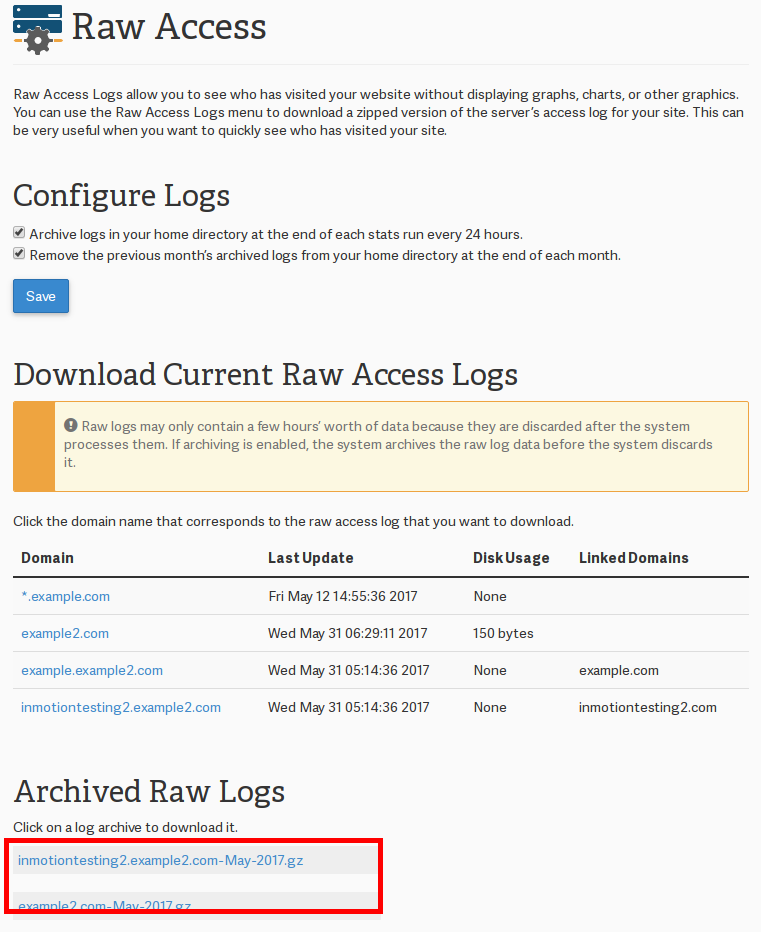 click on ftp archived raw log