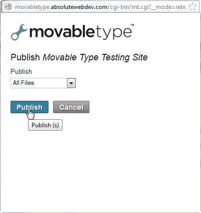 Press publish Movable Type