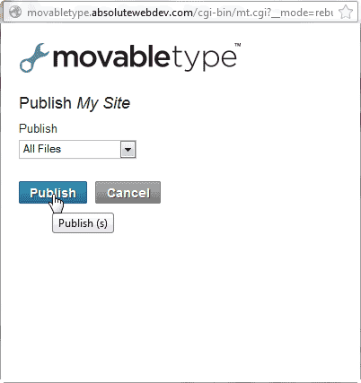 Click the Publish button Movable Type