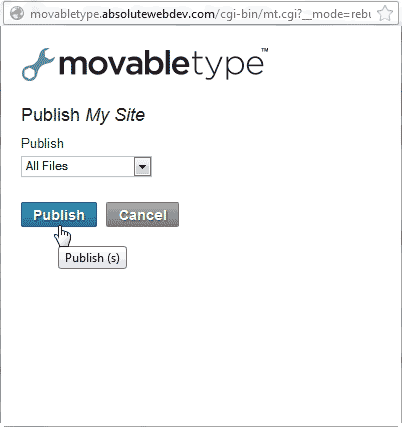 Publish again Movable Type
