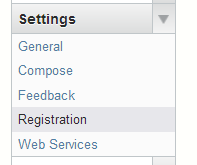 registration menu setting