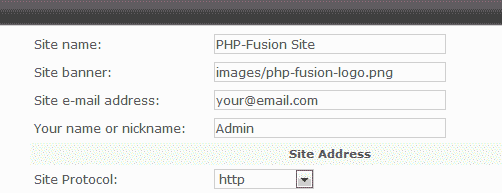 Site Settings PHP-Fusion