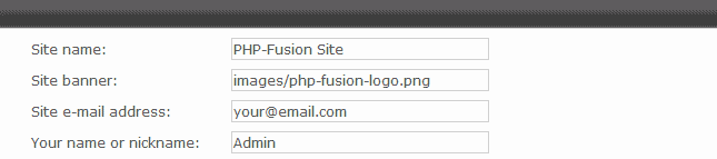 Settings PHP-Fusion