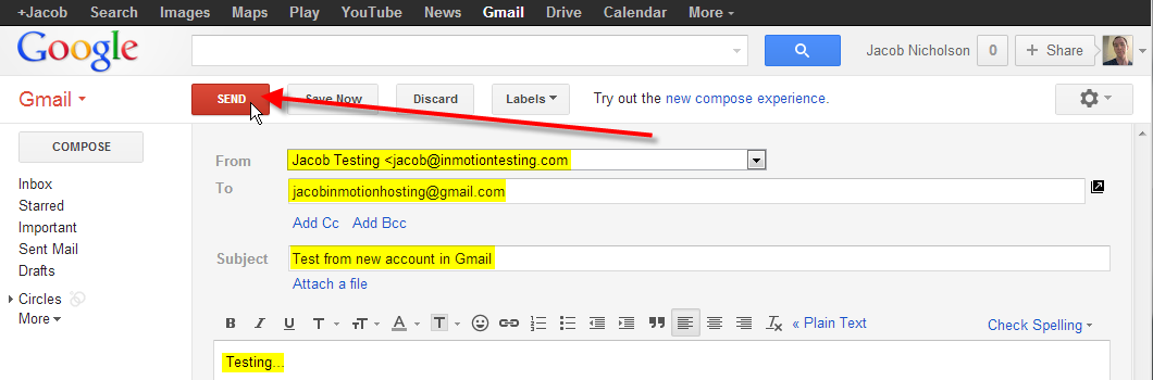 Gmail: Sending Email