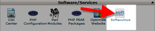softaculous button in cpanel