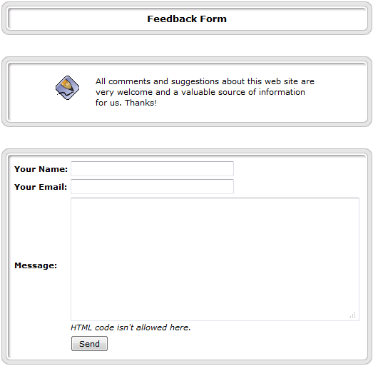 view of the PHP-Nuke feedback form