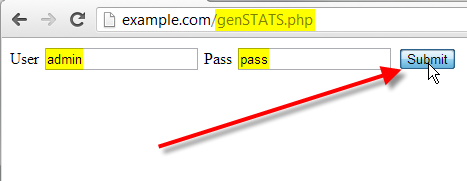 gen stats fill in credentials click on submit