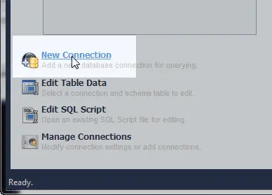 New Connection MySQL Workbench