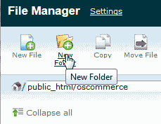 create a new folder osCommerce