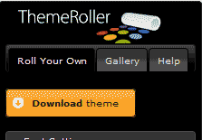 Click Download jQuery Theme Roller