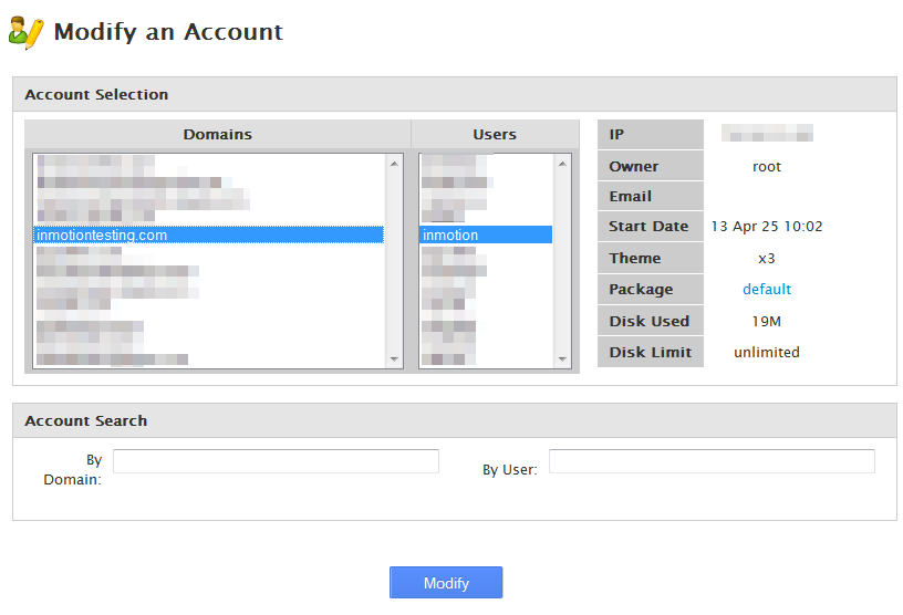 Select account to work with