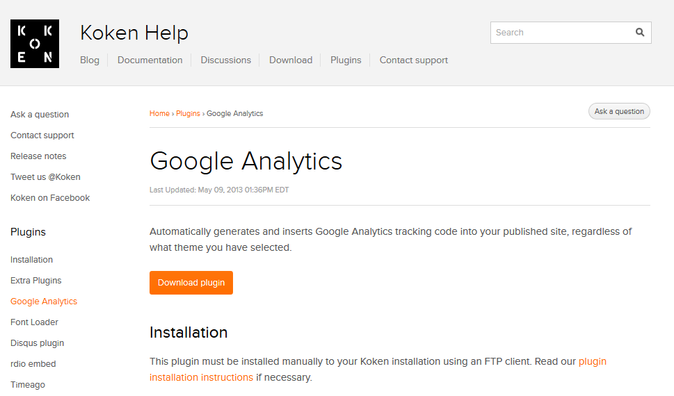 Google Analytics plugin download