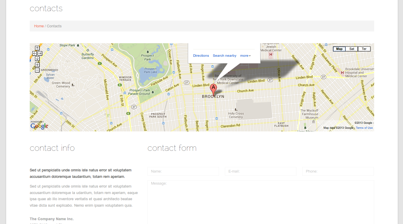 Real Estate Agency Theme Contact page