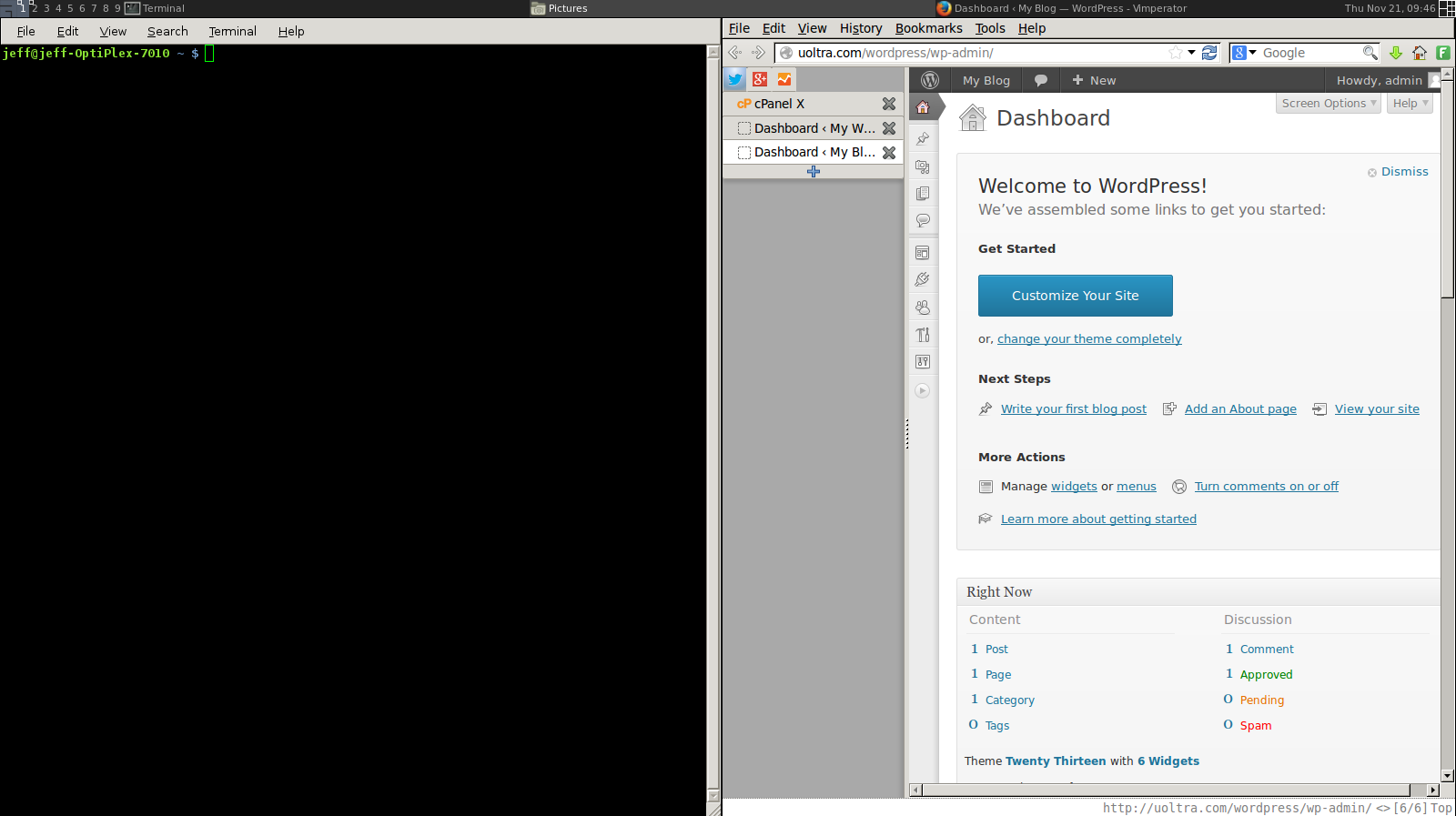 WordPress 3.7.1 non-responsive dashboard example 1