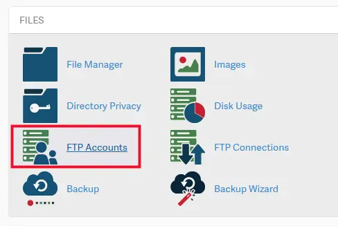 accessing ftp accounts in cpanel