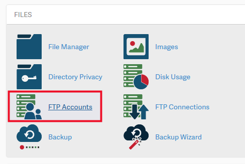 accessing the FTP accounts in cPanel