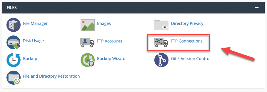 ftp connections under Files in cPanel
