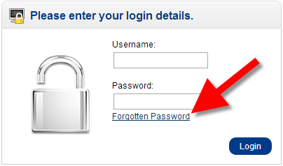 using the forgot password link