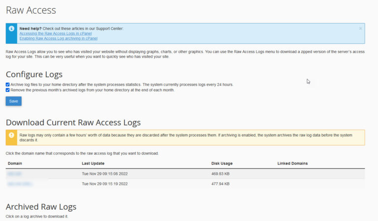 Accessing the Raw Access Logs in cPanel | InMotion Hosting