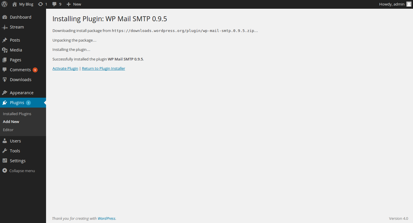 Install Page WORDPRESS. Wp mail SMTP плагин. Download install the Plug-in. Auth command
