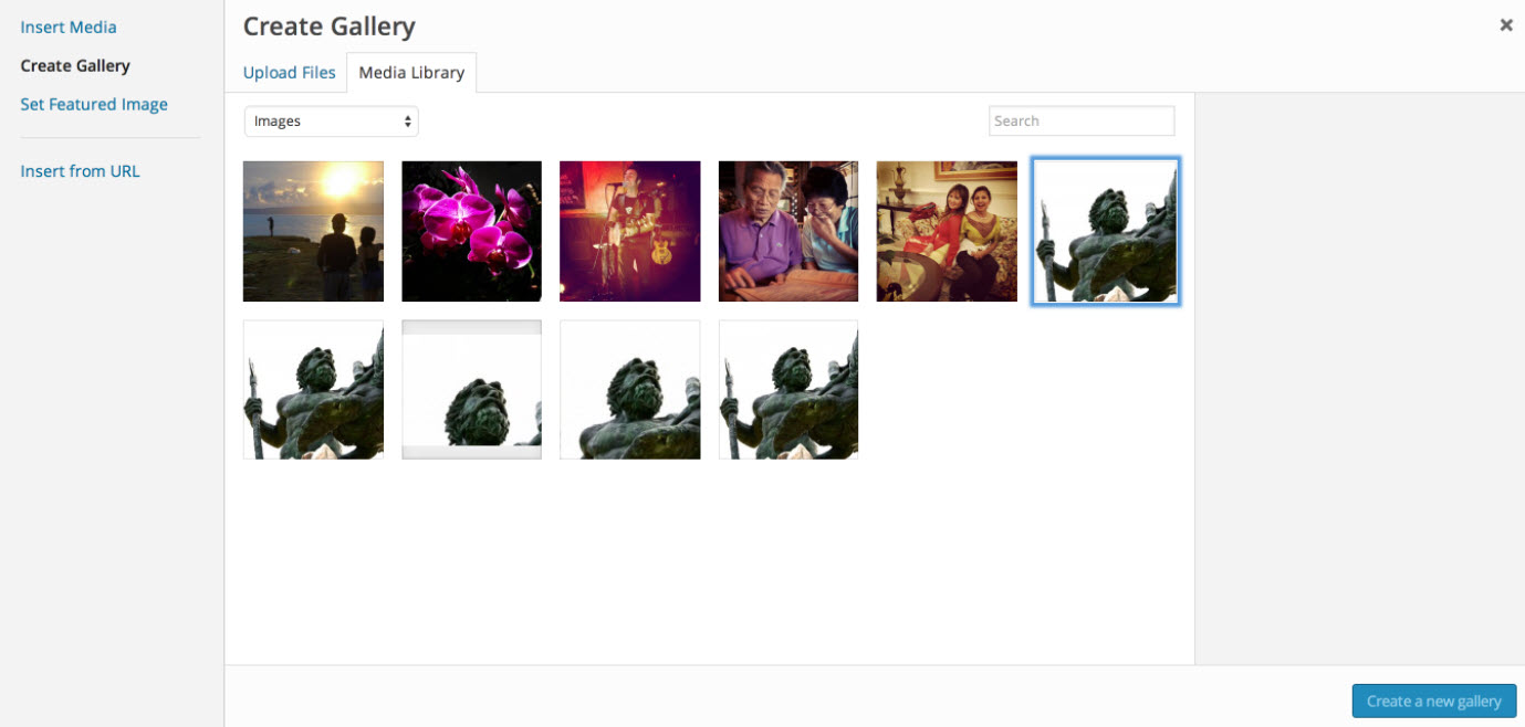 Create new gallery page
