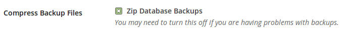 Compress Backup Files option