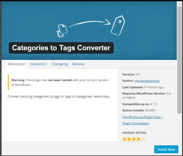 Categories to Tags converter