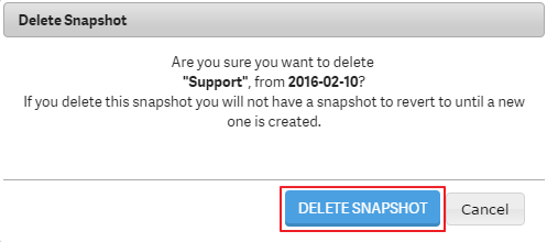 Confirm deleting a snapshot