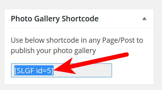 Copying Gallery Shortcode