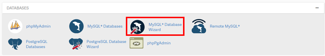 cPanel MySQL Database Wizard