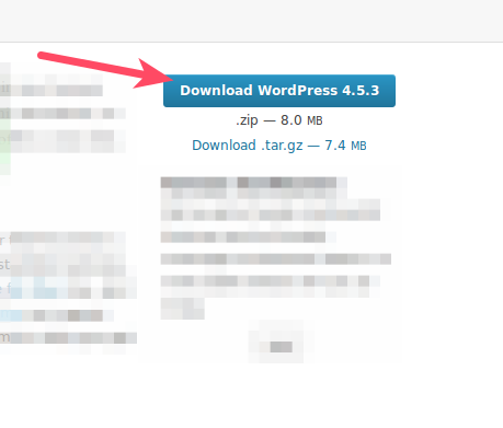 Download WordPress installation files from WordPress.org