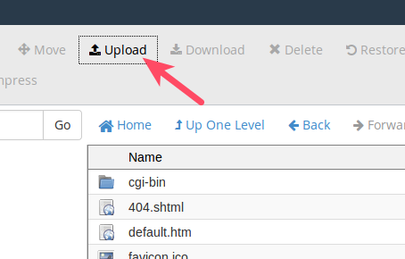 Upload Files using cPanel File Manager