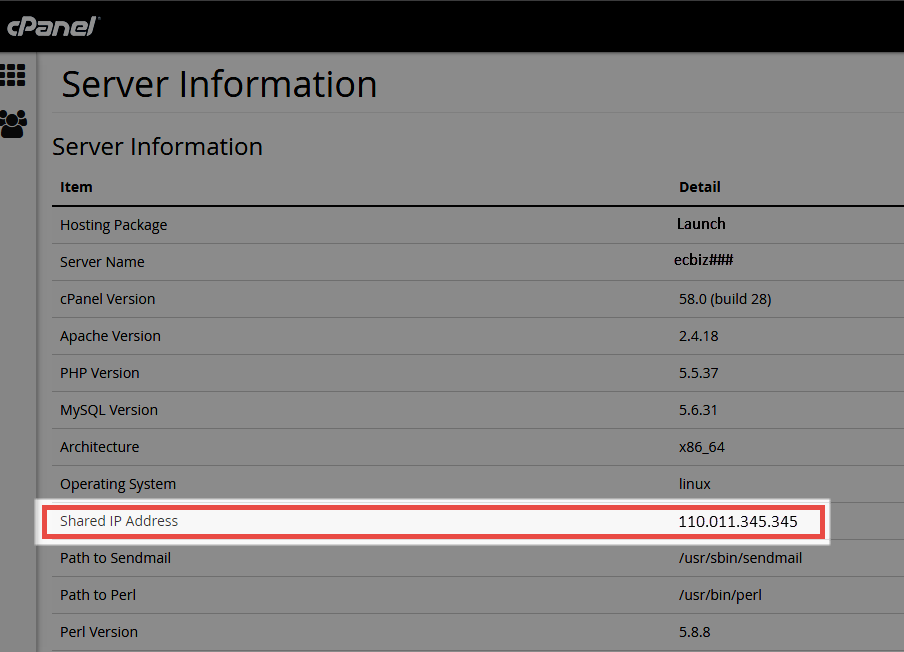 How to Find Your Shared Server IP Address in cPanel InMotion Hosting