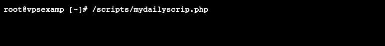 Example PHP script in terminal