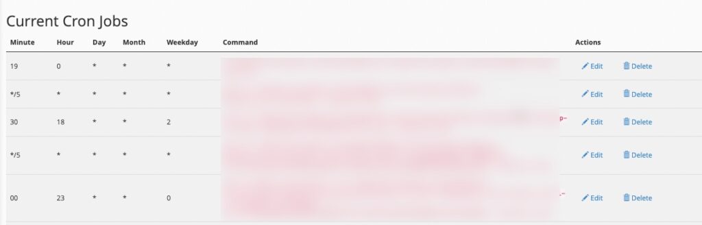 Cron jobs saved in cPanel