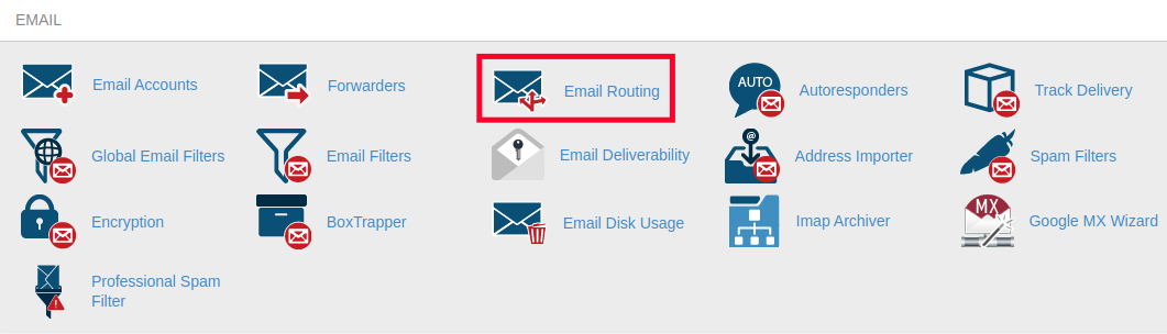 Access the Email Routing Tool in cPanel