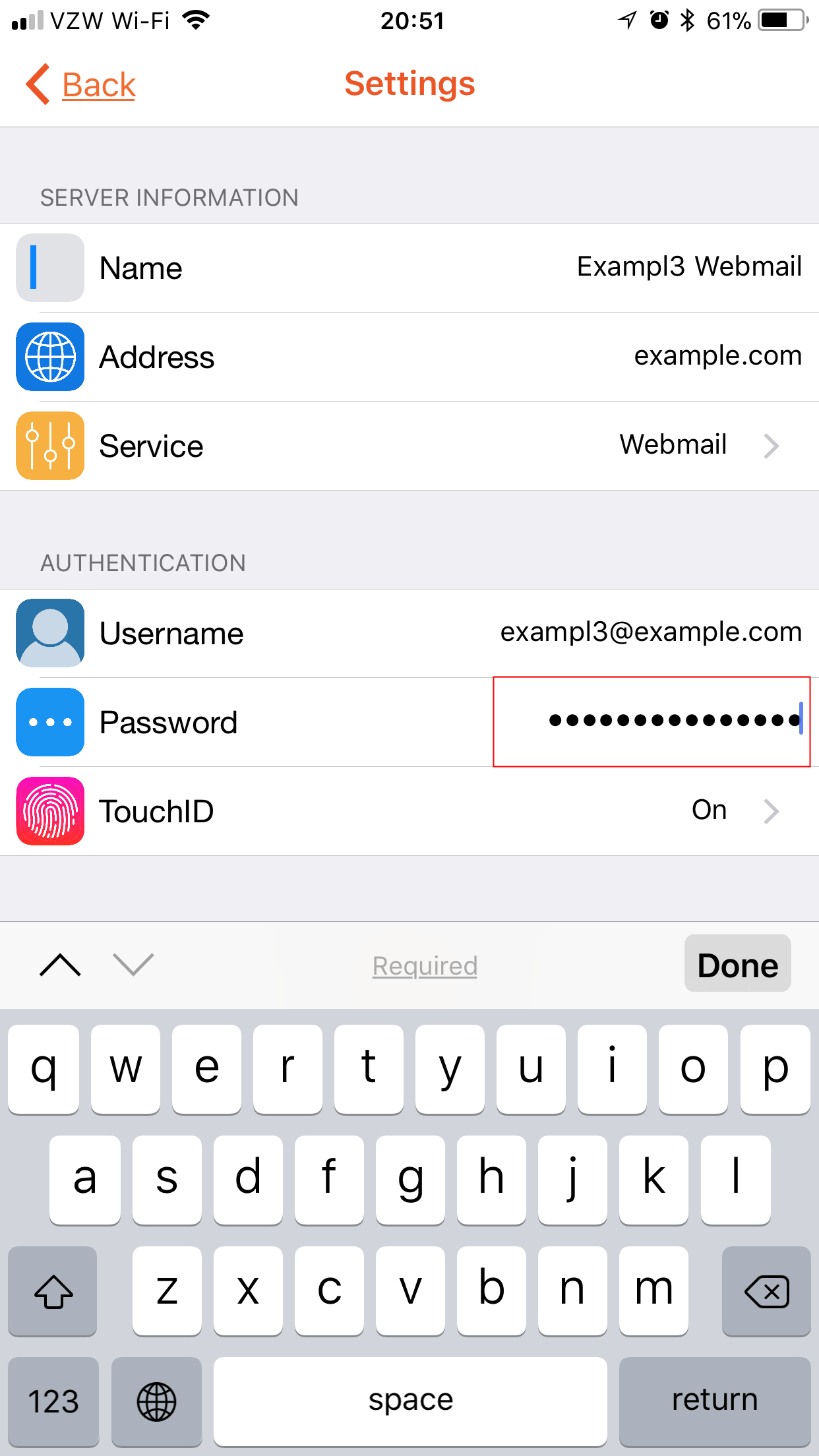 Webmail Setup Password