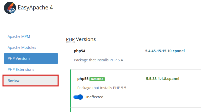 Review and Confirm the PHP Packages to Install